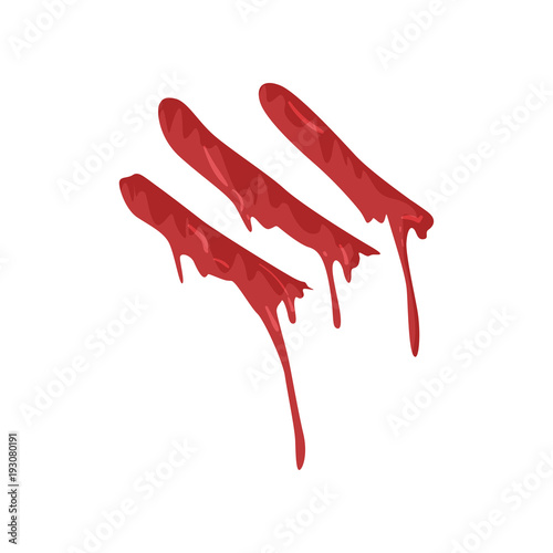 Bloody fingerprint with streaks vector Illustration on a white background