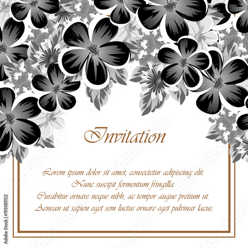 Frame of monochrome colors. For design postcards, greeting, invitation for a birthday, Valentine's day, wedding, party, holiday, celebration. For the decoration.