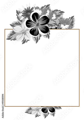 Frame of monochrome colors. For design postcards, greeting, invitation for a birthday, Valentine's day, wedding, party, holiday, celebration. For the decoration.