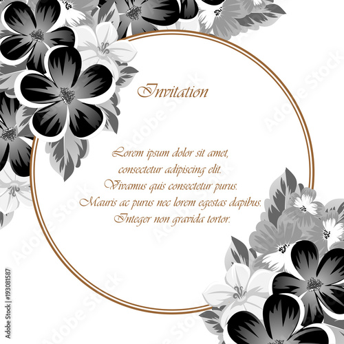 Frame of monochrome colors. For design postcards, greeting, invitation for a birthday, Valentine's day, wedding, party, holiday, celebration. For the decoration.