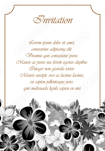 Frame of monochrome colors. For design postcards, greeting, invitation for a birthday, Valentine's day, wedding, party, holiday, celebration. For the decoration.
