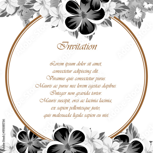 Frame of monochrome colors. For design postcards, greeting, invitation for a birthday, Valentine's day, wedding, party, holiday, celebration. For the decoration.