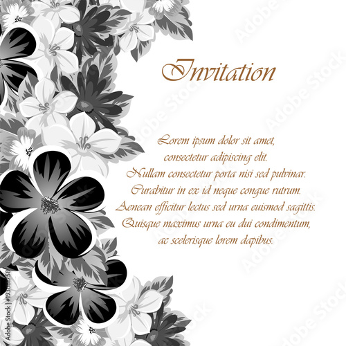 Frame of monochrome colors. For design postcards, greeting, invitation for a birthday, Valentine's day, wedding, party, holiday, celebration. For the decoration.