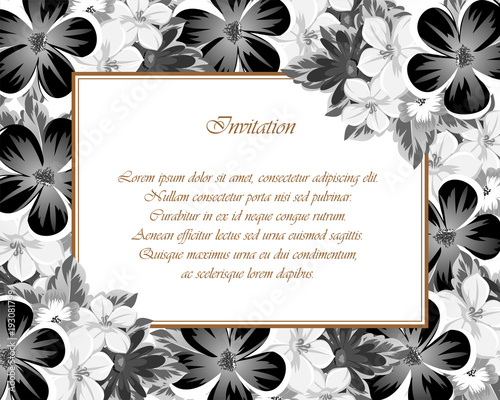 Frame of monochrome colors. For design postcards, greeting, invitation for a birthday, Valentine's day, wedding, party, holiday, celebration. For the decoration.