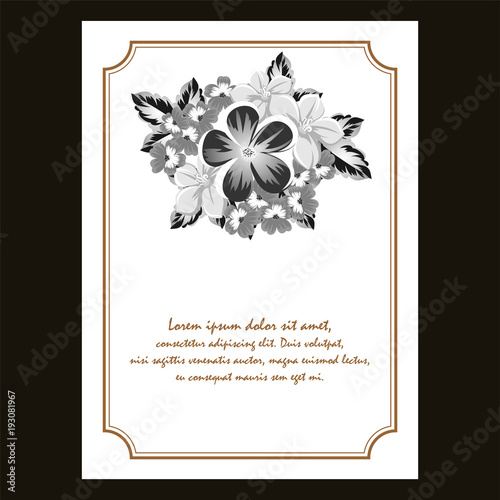 Frame of monochrome colors. For design postcards, greeting, invitation for a birthday, Valentine's day, wedding, party, holiday, celebration. For the decoration.