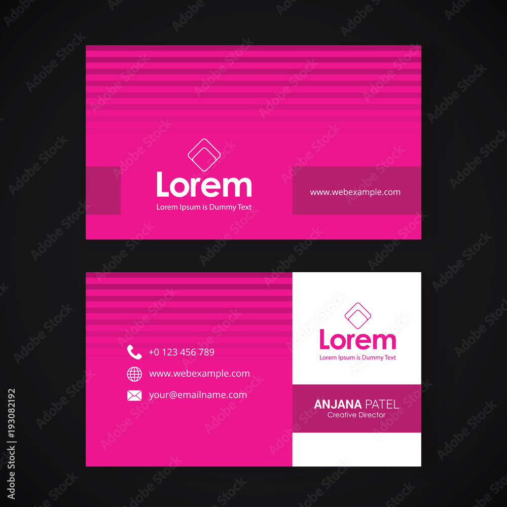Modern business card template with flat user interface Modern business card template with flat user interface