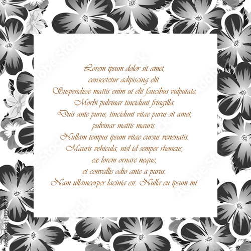 Frame of monochrome colors. For design postcards, greeting, invitation for a birthday, Valentine's day, wedding, party, holiday, celebration. For the decoration.