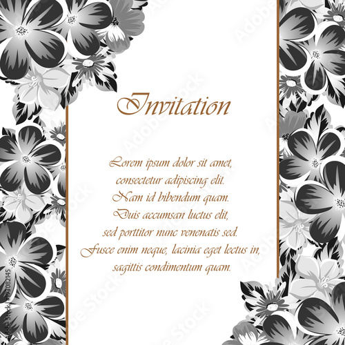 Frame of monochrome colors. For design postcards, greeting, invitation for a birthday, Valentine's day, wedding, party, holiday, celebration. For the decoration.