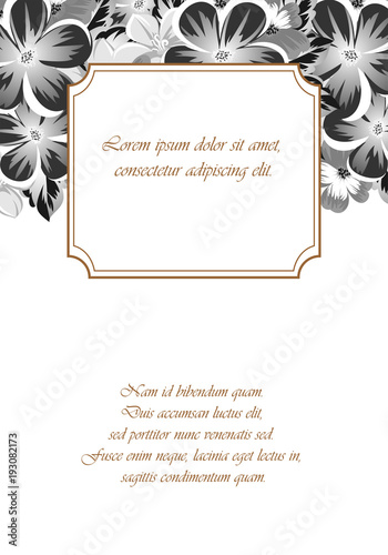 Frame of monochrome colors. For design postcards, greeting, invitation for a birthday, Valentine's day, wedding, party, holiday, celebration. For the decoration.