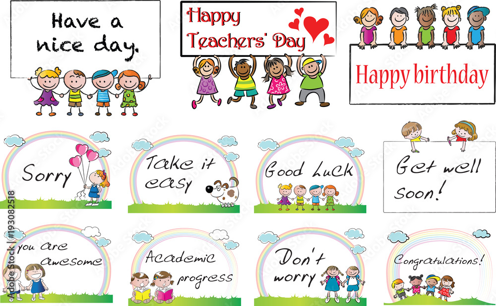 Fototapeta premium greeting card set