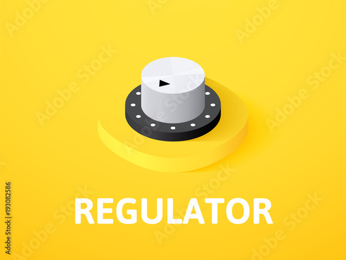 Regulator isometric icon, isolated on color background