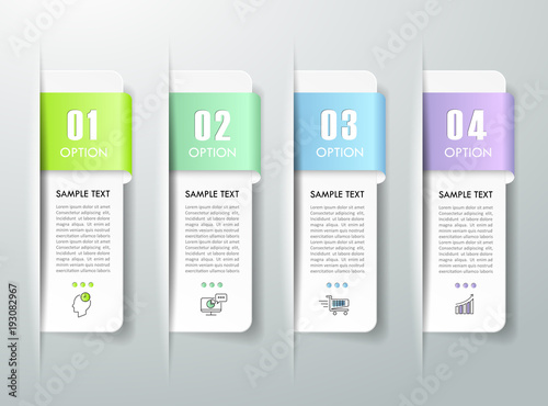 Design infographic template 4 options. Business concept can be used for workflow layout, diagram, number options, timeline, steps, demo infographic
