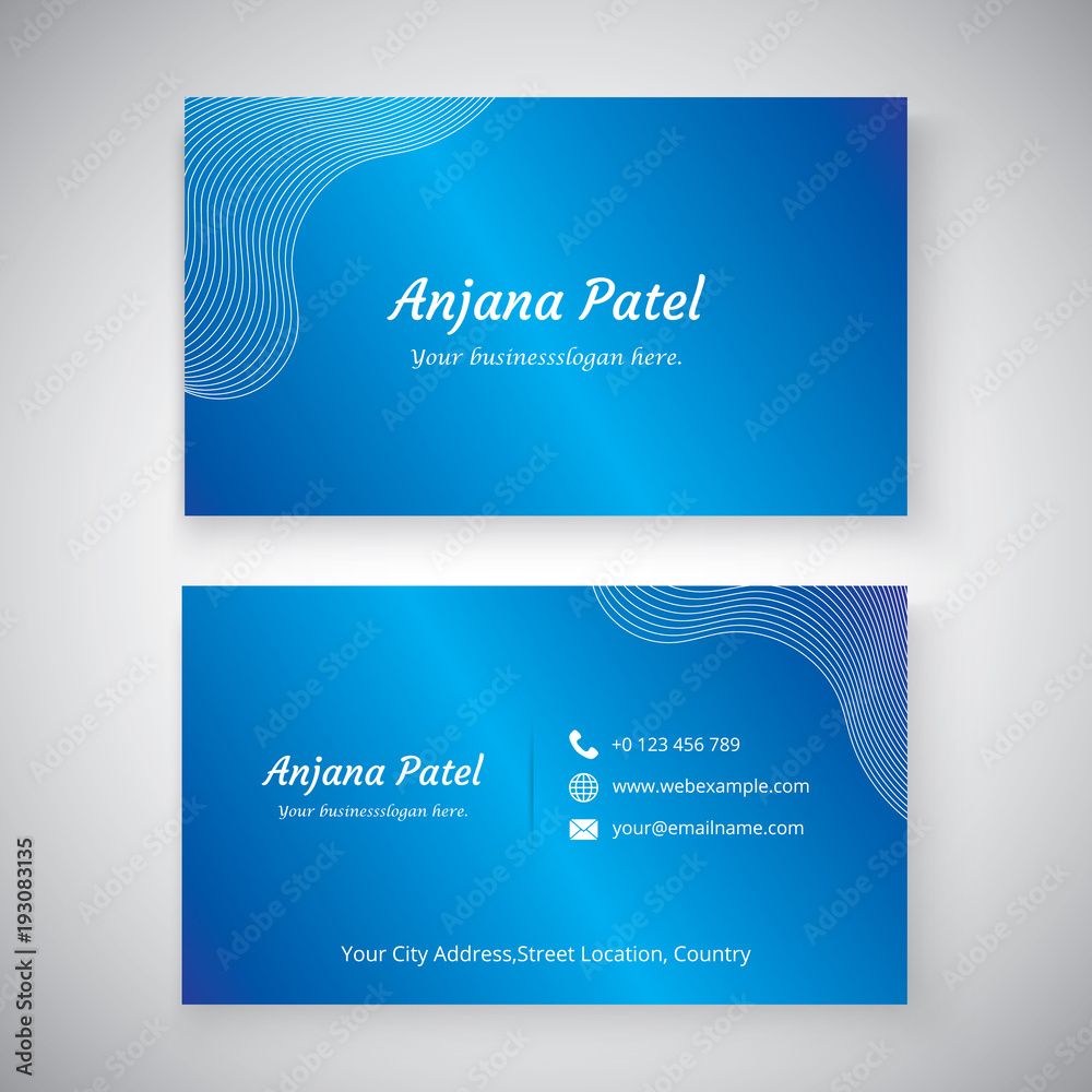 Fototapeta premium Business card design layout template with modern pattern