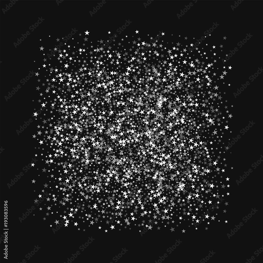Amazing falling stars. Square frame with amazing falling stars on black background. Surprising Vector illustration.