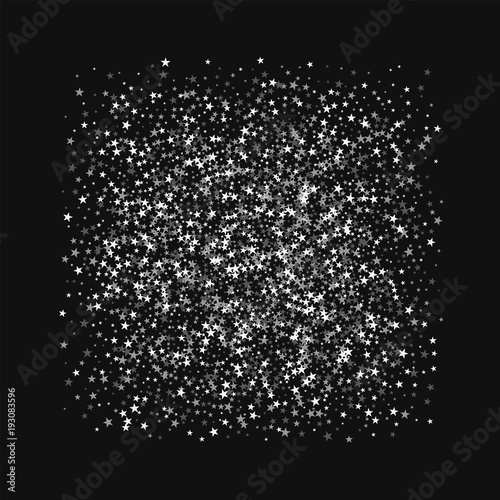 Amazing falling stars. Square frame with amazing falling stars on black background. Surprising Vector illustration.