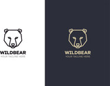 Stylized geometric Bear head illustration. Vector icon tribal design