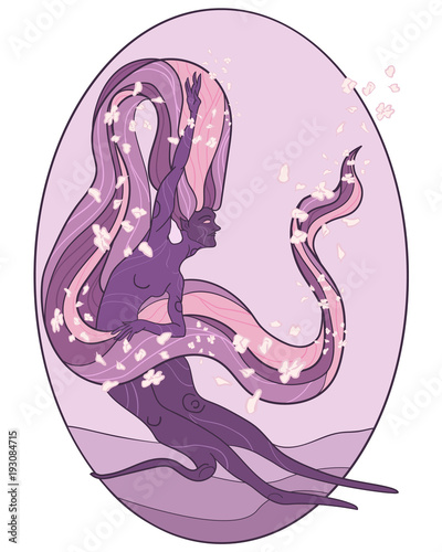 Illustration depicting a wood nymph.