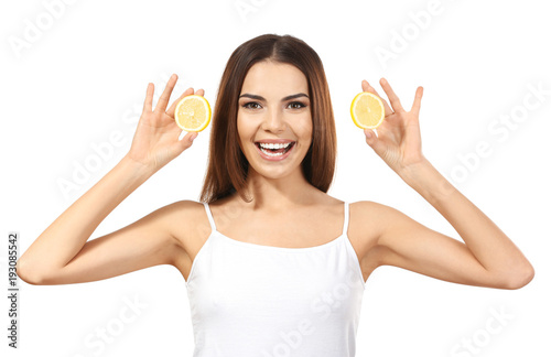 Beautiful young woman with ...