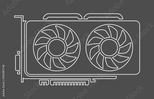 Graphic card outline icon