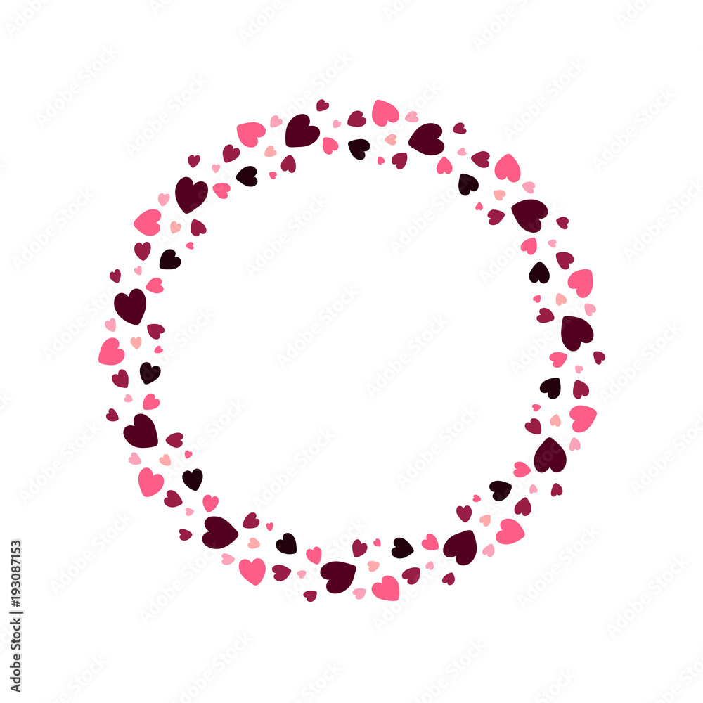 Vector hearts wreath. Hearts frame for greeting, invitation, wedding cards design. Vector hearts wreath. Hearts frame for greeting, invitation, wedding cards design.