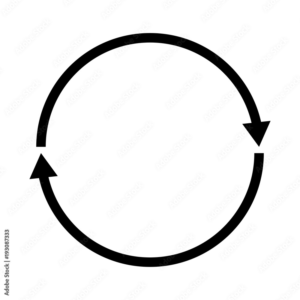 Double curved refresh/recycle icon Double curved refresh/recycle icon