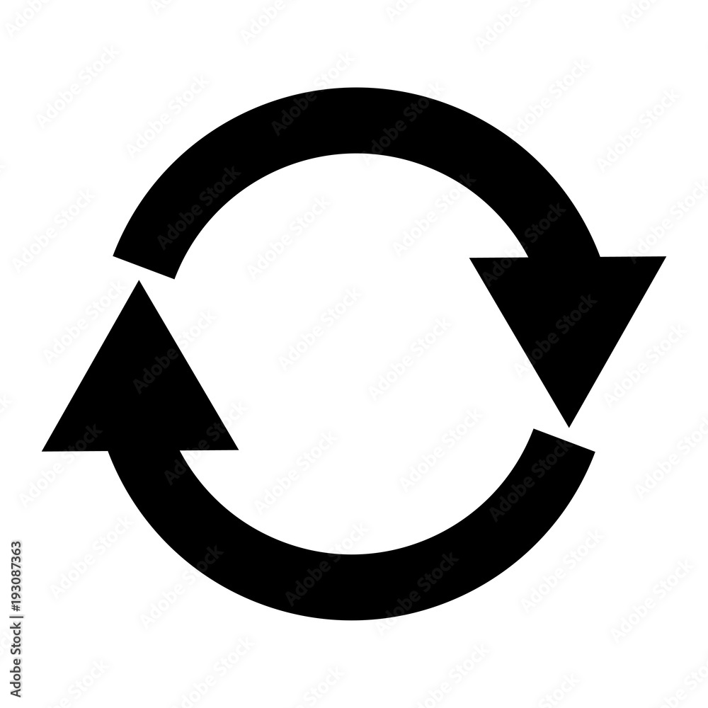 Double curved refresh/recycle icon Double curved refresh/recycle icon