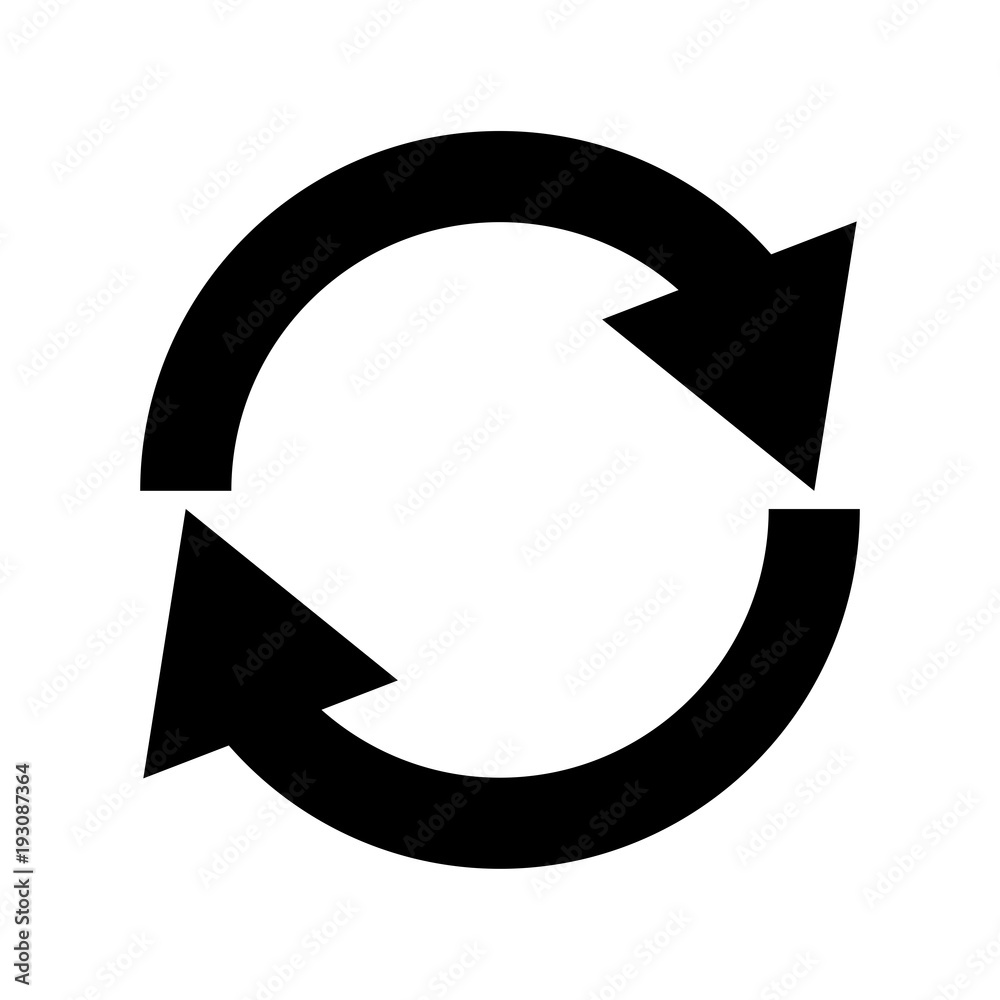 Double curved refresh/recycle icon Double curved refresh/recycle icon