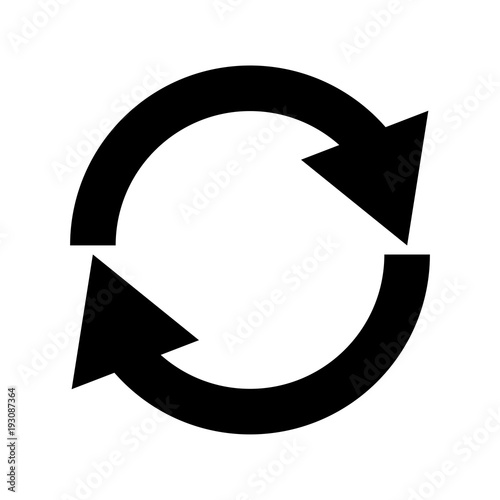 Double curved refresh/recycle icon