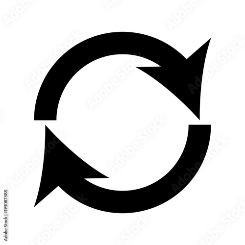 Double curved refresh/recycle icon