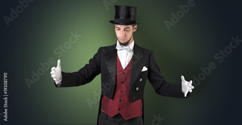 Magician holds something invisible