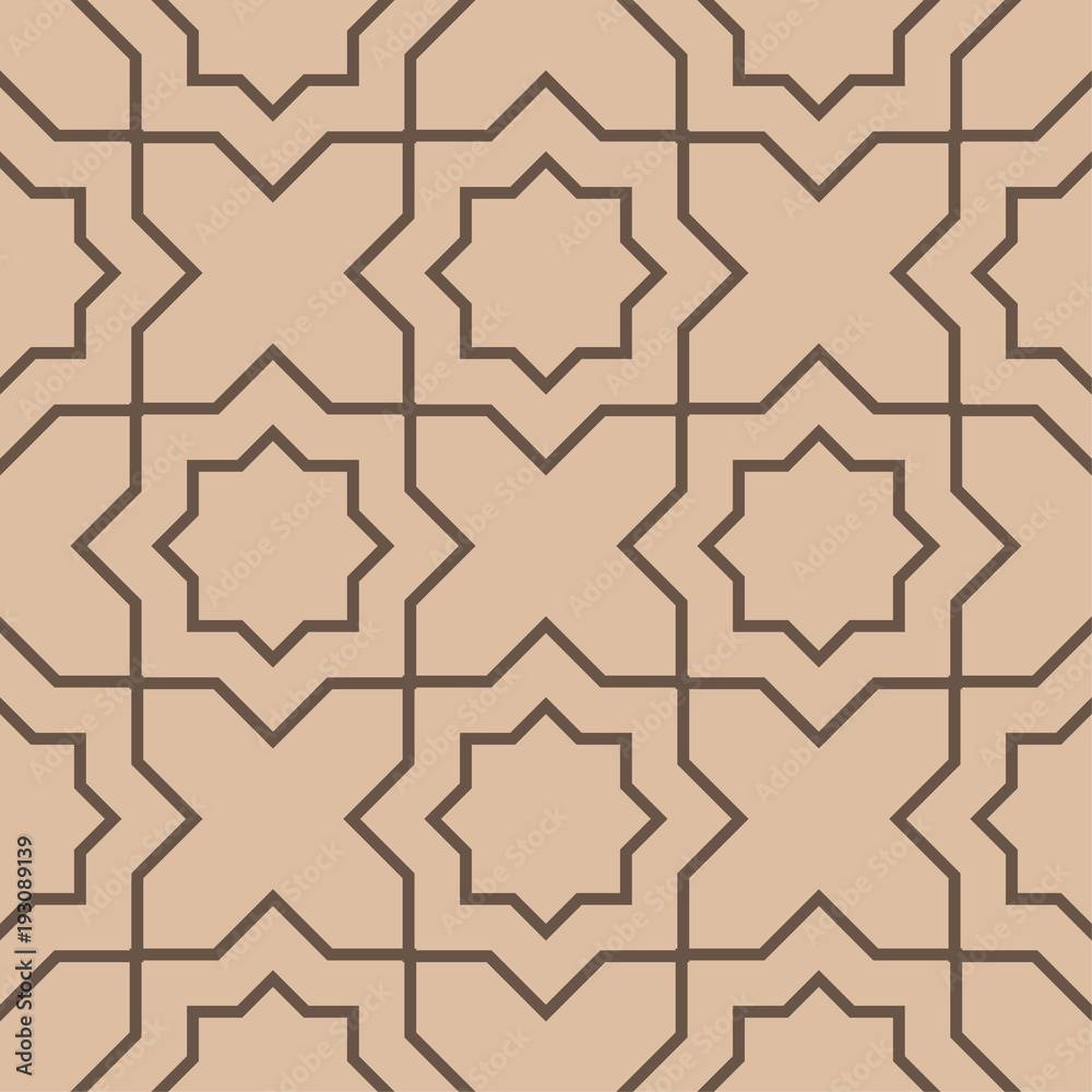 Beige and brown geometric seamless pattern Beige and brown geometric seamless pattern