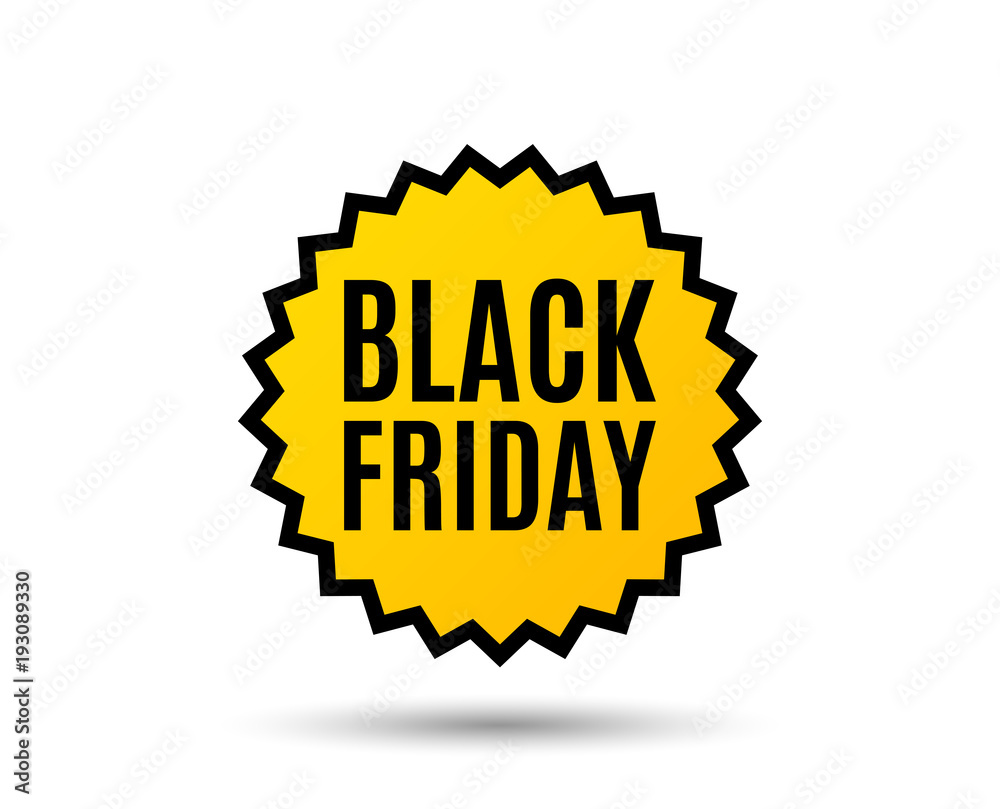 Black Friday Sale. Special offer price sign. Advertising Discounts symbol. Star button. Graphic design element. Vector Black Friday Sale. Special offer price sign. Advertising Discounts symbol. Star button. Graphic design element. Vector