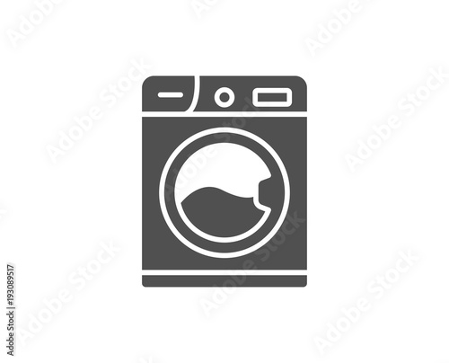 Washing machine simple icon. Cleaning service symbol. Laundry sign. Quality design elements. Classic style. Vector