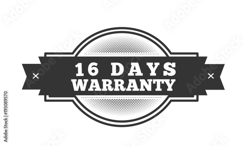 16 days warranty icon vintage rubber stamp guarantee