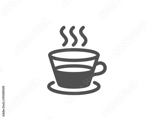 Coffee and Tea simple icon. Hot drink sign. Fresh beverage symbol. Quality design elements. Classic style. Vector