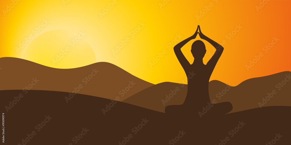 yoga bei sonnenaufgang berglandschaft