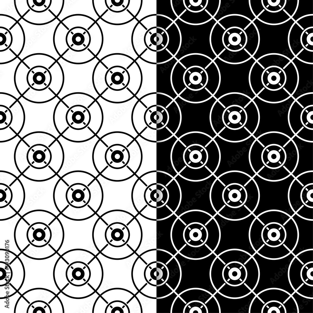 Black and white geometric ornaments. Set of seamless patterns Black and white geometric ornaments. Set of seamless patterns