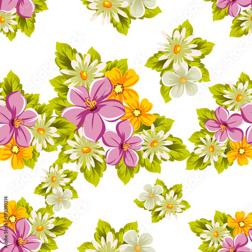 abstract seamless pattern of flowers. For design of cards, invitations, greeting for birthday, Valentine's Day, wedding, party, celebration, festival.