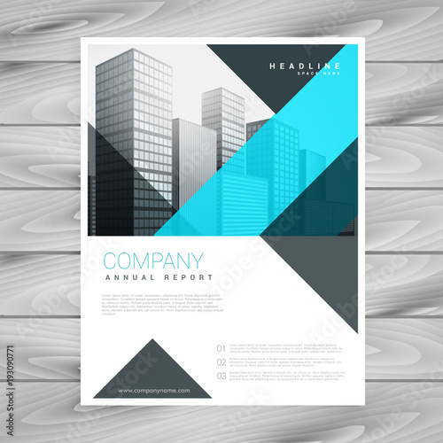 clean blue brochure design template