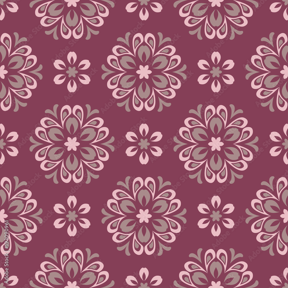 Seamless background. Floral purple red pattern