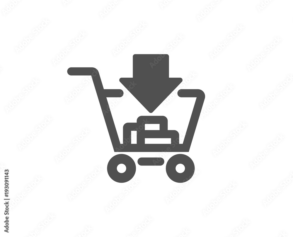Add to Shopping cart simple icon. Online buying sign. Supermarket basket symbol. Quality design elements. Classic style. Vector