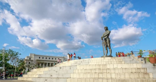 The Statue of the Sentinel of Freedom (Lapu Lapu Monument) in Rizal Park at the center of the Agrifina Circle, Manila