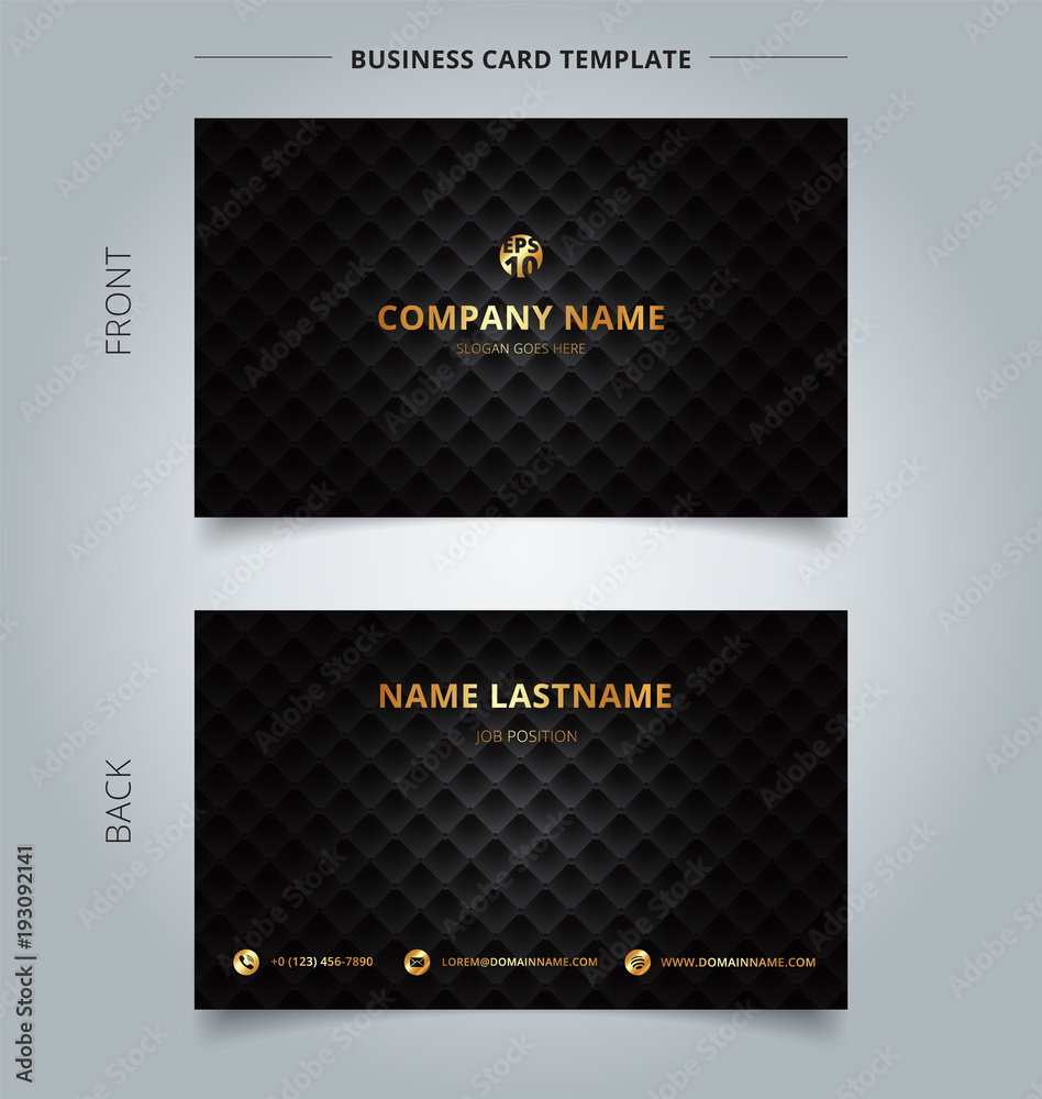 Naklejka premium Creative business card and name card template blue and white with lines horizontal.