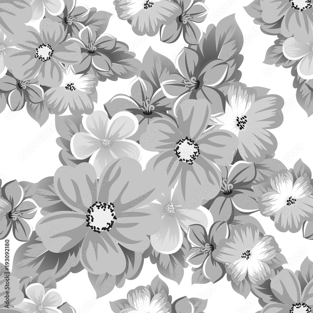 abstract seamless black and white pattern of flowers. For design of cards, invitations, greeting for birthday, Valentine's Day, wedding, party, celebration. abstract seamless black and white pattern of flowers. For design of cards, invitations, greeting for birthday, Valentine's Day, wedding, party, celebration.