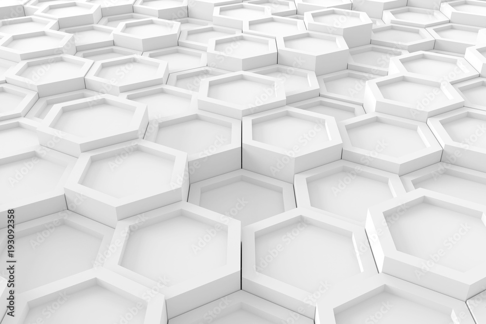 Abstract background of hexagon. 3D rendering. Abstract background of hexagon. 3D rendering.