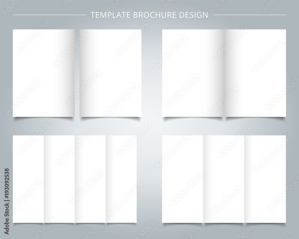 Set of brochure templates blank page on white background. Vector illustration