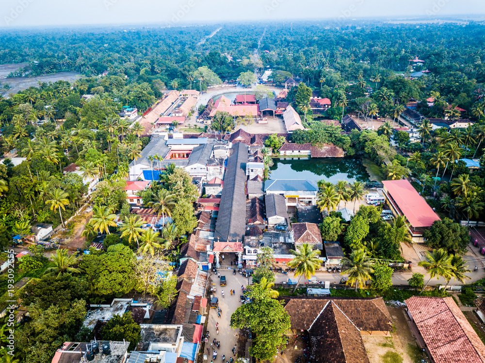 Aerial photo of Ambalappuzha, India