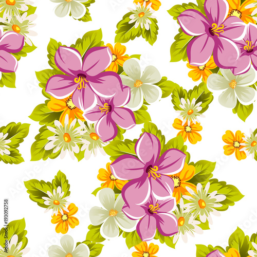 abstract seamless pattern of flowers. For design of cards, invitations, greeting for birthday, Valentine's Day, wedding, party, celebration, festival.