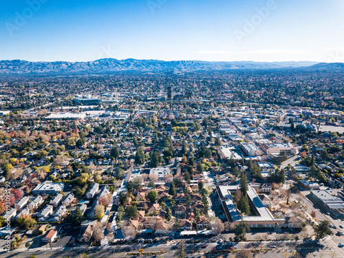 Aerial photo of Silicon Valley in California