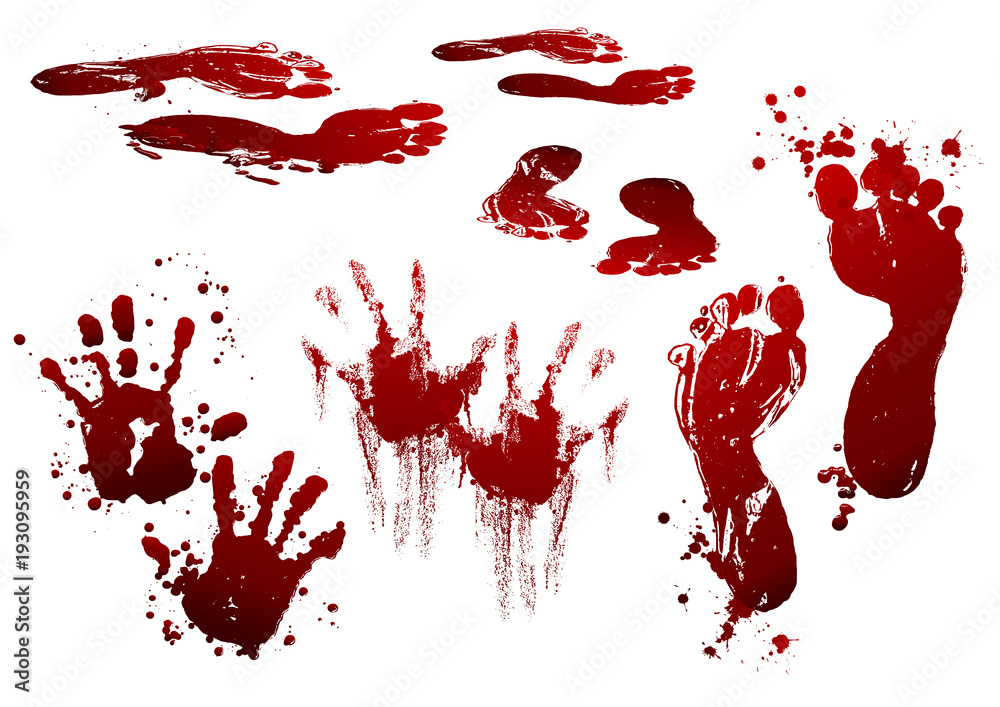 collection various blood or paint splatters,Halloween concept - obrazy, fototapety, plakaty 